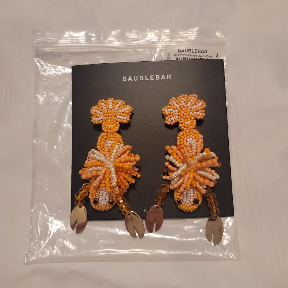 BaubleBar | Beaded Shrimp Earrings with Gold